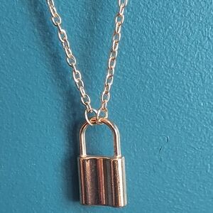 Necklace with lock gold plated